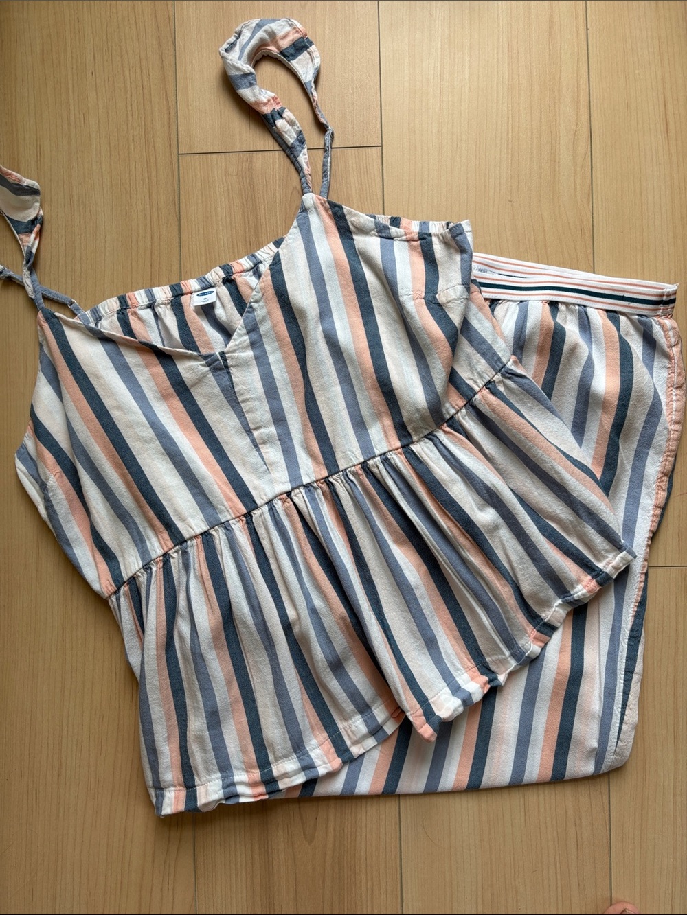 Old Navy 2 Piece Striped Pant and Sleeveless Top Cotton Blend Outfit. Size XL